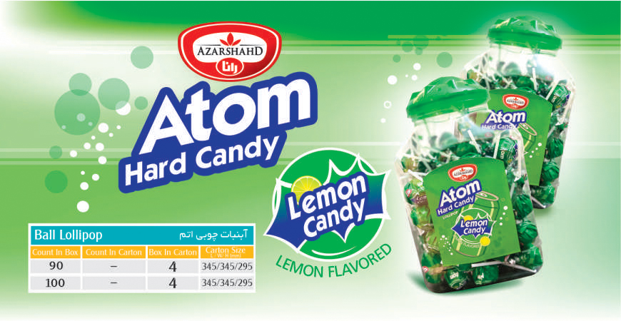 آبنبات چوبی اتم لیمویی